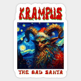 Krampus in starry night Sticker